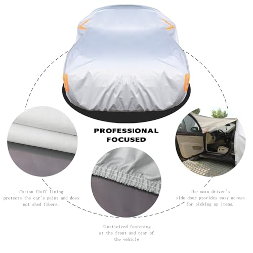 Image of Car Cover Waterproof All Weather fit for Tesla Model 3,Heavy Duty Outdoor Cover with Driver Side Zipper & 3 Windproof Straps - Sun,Rain,Snow,Frost,Dust Resistant