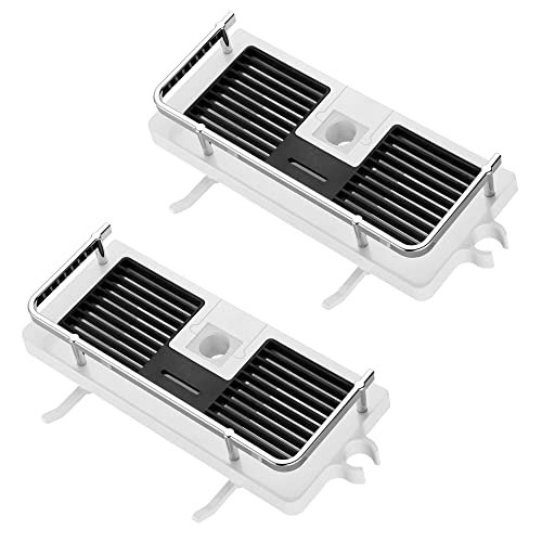 Hoomtaook Étagère Douche Porte Savon Douche Salle De Bain Rangement Douche sans Percage avec Porte Savon Douche, Crochets et Porte Serviette Murale Antirouille Auto-adhésif Support Blanc 21MM-25MM