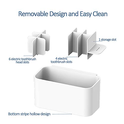 Tandenborstelhouder Wandmontage voor Badkamer, 11 Sleuven Multifunctionele Tandenborstel Opslag inclusief Elektrische… - Image 4