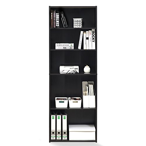 Image of FURINNO Wright 5-Shelf Bookcase, Cinnamon Cherry
