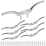 APACALI 6 Inch Metal Rope Cleats Boat Cleat Boat Flagpole Cleat Hook, 6 PCS Boat Deck Dock Cleats with 12 Mounting Screws for Fixed Rope or Home Decor (Blinds Hook Curtains Sun Shade Ropes)