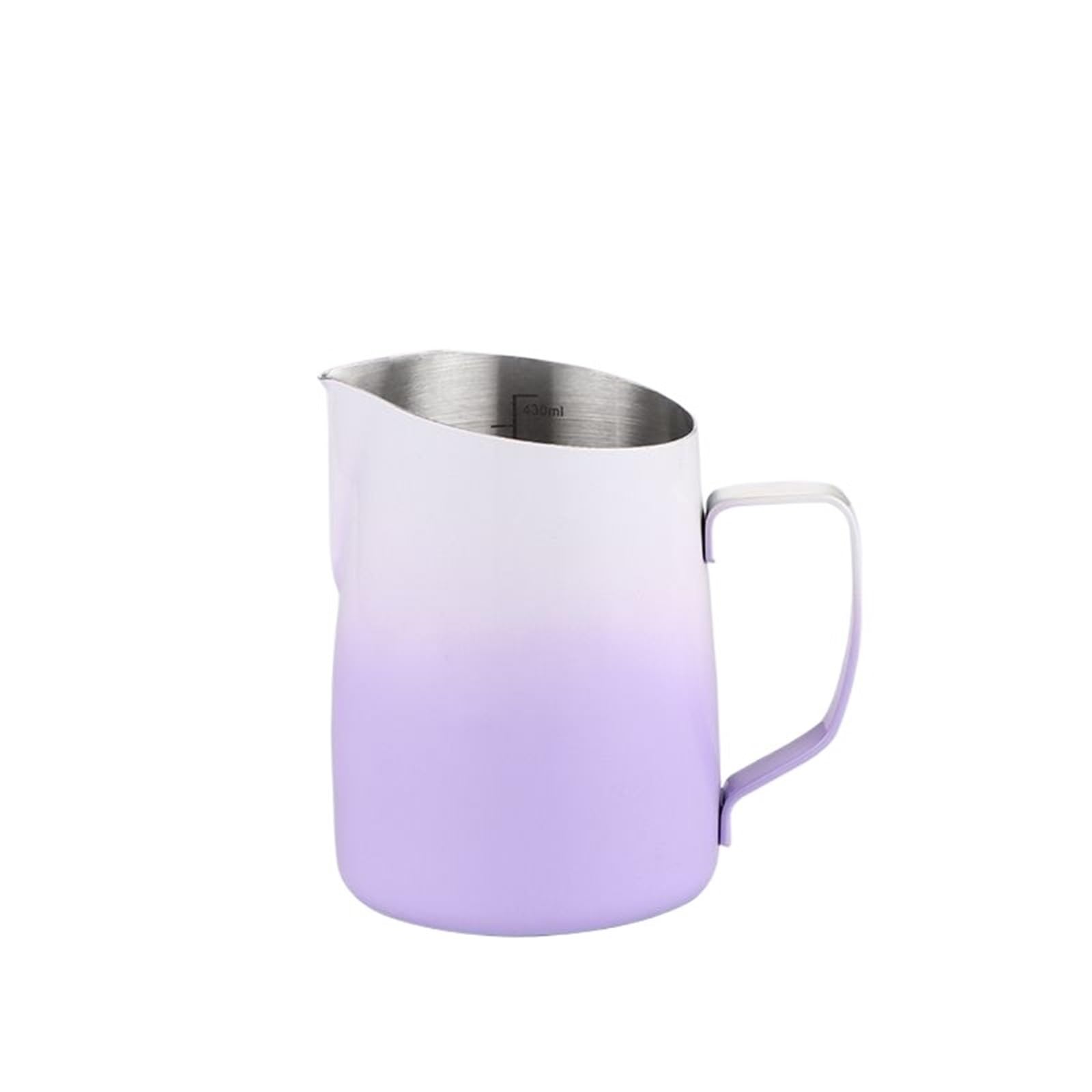 Jarra Para Espumar Leche Boca biselada Caño puntiagudo Tirador Cilindro de flores Cilindro de leche profesional Café elegante Tirador en relieve Taza de flores Tirador de acero inoxidable Artefactos d