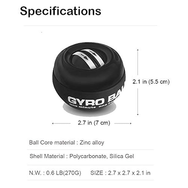 Auto-Start Wrist Power Gyro Ball, Wrist Strengthener and Forearm Exerciser for Stronger Arm Fingers Wrist Bones and Muscle with LED Lights