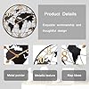 Large World Map Wall Clock, Metal Minimalist Modern Clock, Round Silent Non-Ticking Battery