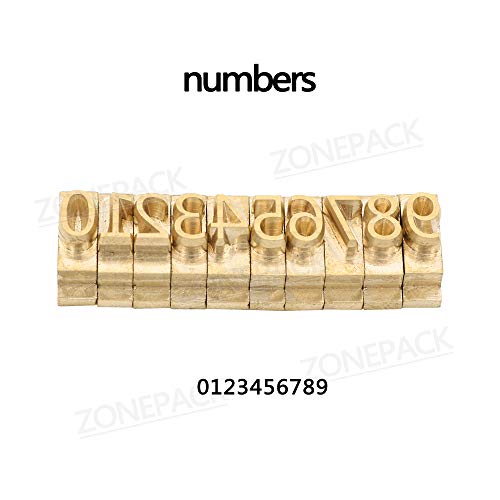 ZONEPACK Embossing Mold Copper Brass Stamping Flexible Letters Numbers Alphabets Symbols Characters DIY Gifts (Microsoft Elegant black with Wood Box)