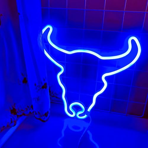 Image of Cow Neon Sign Led Cute Western Cowboy Light up Sign for Wall Bedroom Dorm Bar Counter Party Indian Decor,LED Neon Night Lights Battery and USB Powered,Neon Lights Cow Gifts for Kids