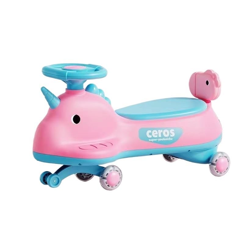 Auto Wiggle con pedaliera, luce musicale, altalena antiribaltamento, auto silenziosa triciclo