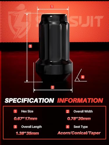 Image of Sposuit 7 /16-20 Spline Lug Nuts - Replacement for 1953-1983 Chevy Corvette, 1967-1982 Camaro, 1964-1983 Malibu - Closed End Black Lug Nut with Socket(20 Pcs)