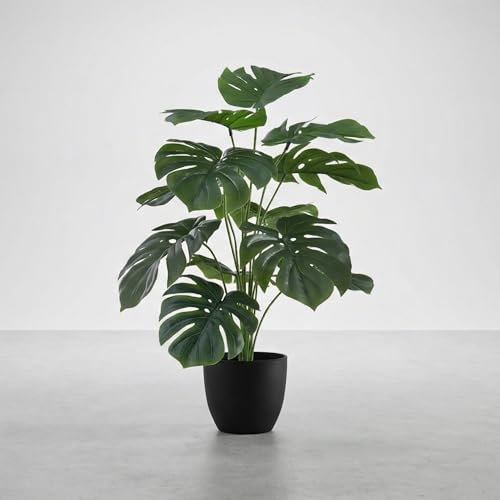 Image of Dekorly Plastic Fake Plants Artificial Floor Plants Large Tropical Palm Tree for Home Decor (Tropical Plant)