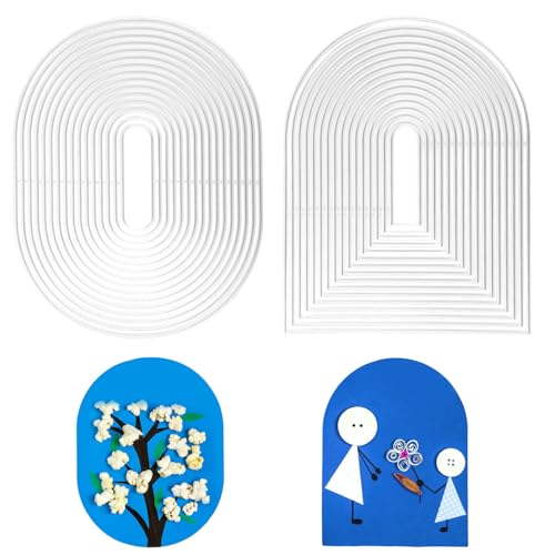 2pcs Oval Border Die Cuts & Arch Metal Die Cuts for Card Making, Frame Cut Stencils Metal Embossing Templates for Scrapbooking DIY Photo Album Card Decoration Crafting Making