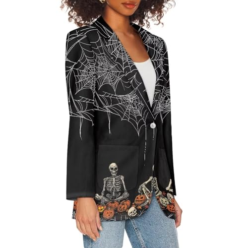 Women Blazer Jackets Boyfriend Open Front Lapel Collar Business Work Office Suit Jackets Long Sleeve Suit Coat4