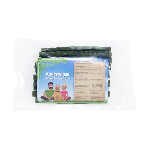 20 STK. grüne Kaustangen mit Pansen-Füllung 12cm - DM: 10mm ⁄ besonders Geschmacksintensiv und bestens geeignet als Snack für zwischendurch