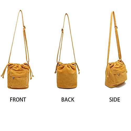 Image of Crossbody Bags for Women Small Canvas Drawstring Bucket Purse Cute Little Boho Bag | Small
