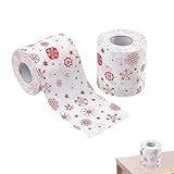 Papel higiénico de Navidad – Rollo de Pañuelos con Patrón de Papá Noel, Rollo de Servilletas Decorativas para Vacaciones, Divertido Baño Estacional, Decoración de Lavandería Festiva, Nuevo