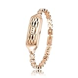 WOCOOL Compatible Fitbit Flex 2 Jewelry Swarovski Crystals Bangle 316L Metal Bracelet fit Flex 2 Bangle (Rosegold)