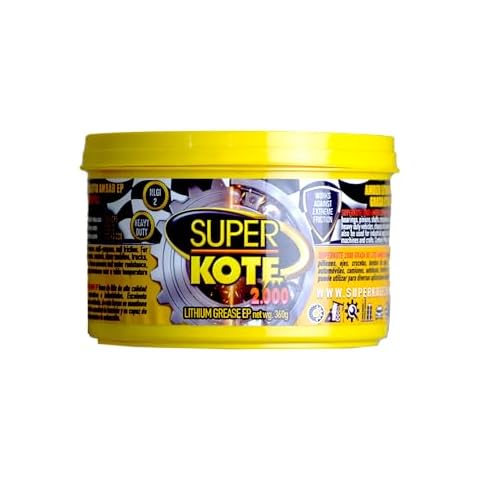 Lithium Grease Superkote 2000 / NLGI 2 / Multipurpose/Lithium/Lubricant/EP/High Temp/Industry/Construction/Automotive/Amber Grease / 360g Cover