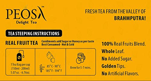 Peosa Delight Tea - Citrus Punch, Cotton Tea Bag Black Tea Blend,Lime Ginger, Orange Apple, Hot & Iced Tea, Lemon Balm Tea, No Artificial, Caffeine Free Tea Te, 3.52 Oz Box 40 Cups. #TOP5