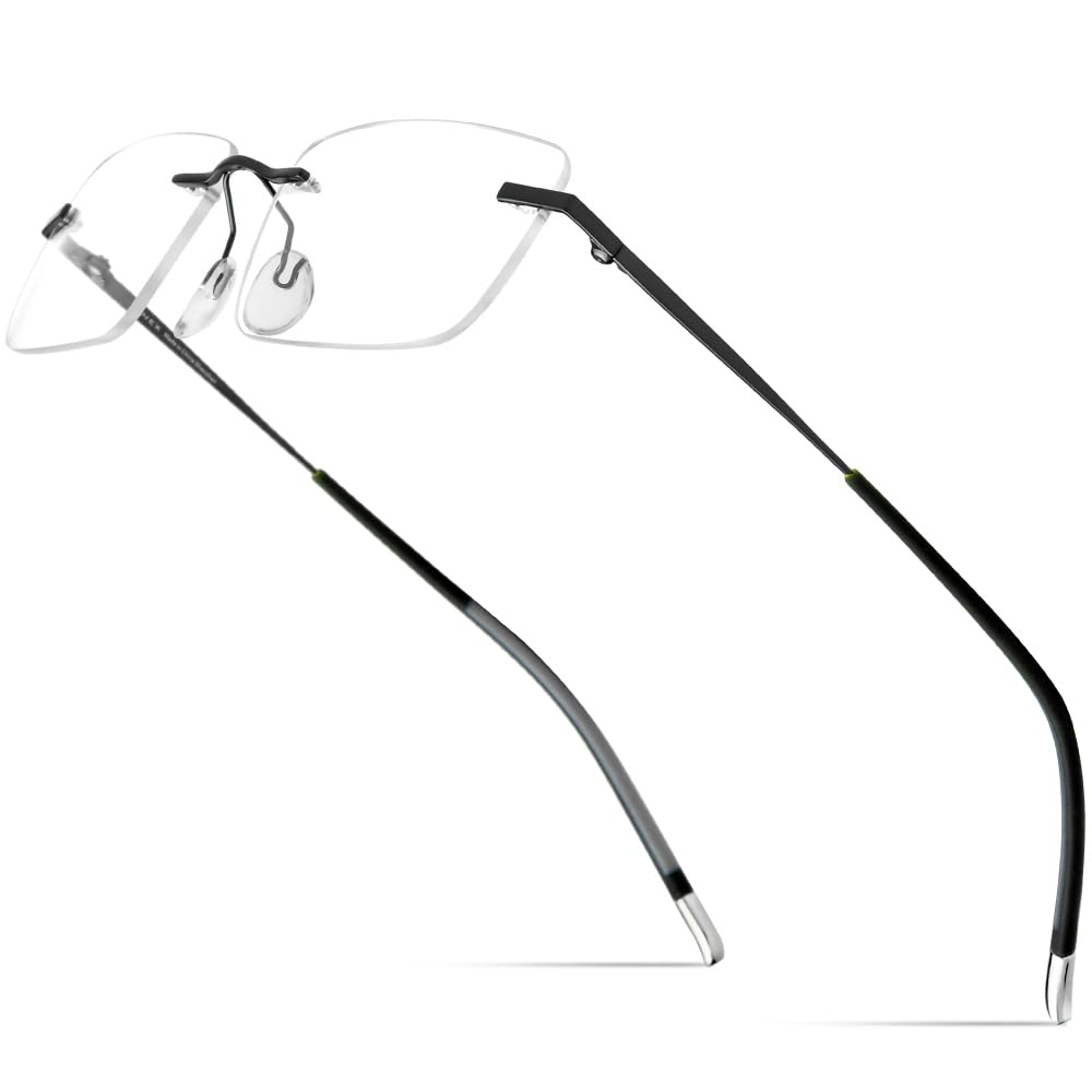 FONEX Titanium Glasses Frame,Rimless Frameless Optical Eyewear Eyeglasses for Men and Women F85634