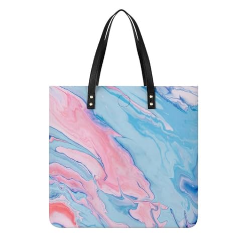 Sac à main rose marbre pour femme : grand tote bag de voyage 39x39cm