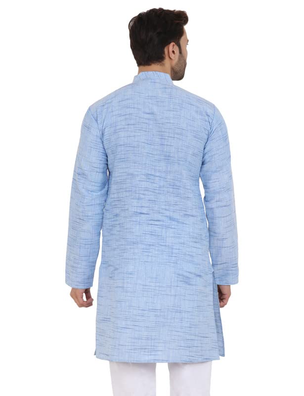 Image of LatestPlus Men's Solid Cotton Blend Ethnic Wear Regular Full Sleeve Kurta