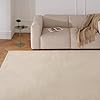 Revival Rugs Record 4'x6' Area Rugs for Kitchen Bedroom Dining Room - Washable, 100% Recycled, Oeko-TEX Certified, Modern, Medium Pile, Beige, Cream