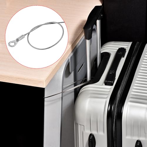 Image of PATIKIL Stainless Steel Lanyard Cable 1.5mmx10cm, 10 Pack Eyelets Ended Security Wire Rope with 20 Pack Key Ring