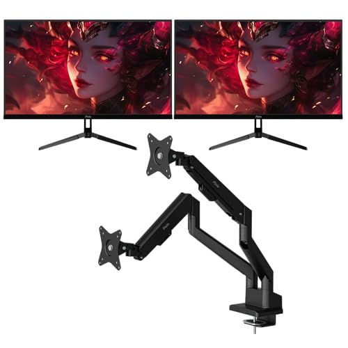 Image of Pixio Two PX279 Wave 27 inch 240Hz Refresh Rate FHD 1080p Resolution Fast IPS Panel 1ms GTG Resonse Time Gaming Monitor and PS1D Wave Black Dual Monitor Arm - Fits up to 32 inches and 19.8lbs