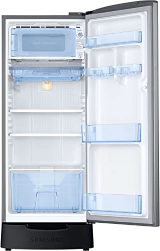 Image of Samsung 183 L, 2 Star, Digital Inverter, Direct-Cool Single Door Refrigerator (RR20C2812S8 /NL, Silver, Elegant Inox, Base Stand Drawer)