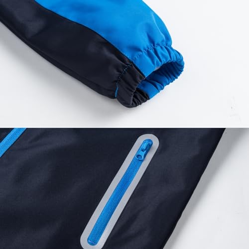 Image of Boys Rain Jacket with Detachable Hood Lightweight Raincoats for Kids