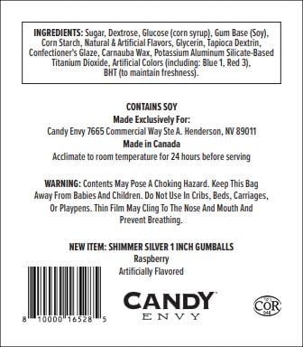 Candy Envy Chicle Shimmer Silver Sabor Raspberry Bolsa 2 lb miniatura 3