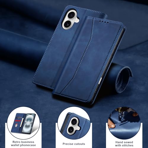 Image of Jasonyu Flip Wallet Case for iPhone 16,Blue