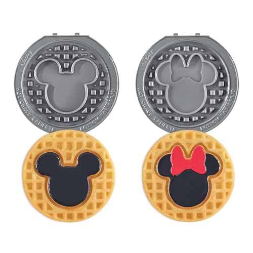 Image of Dash MultiMaker Mini System Removable Plate Set - Ceramic, Nonstick Replacement Plates for Fun-Shaped Waffle Breakfast - Waffle Maker Not Included - 4-Inch - Two-Pack - Mickey & Minnie
