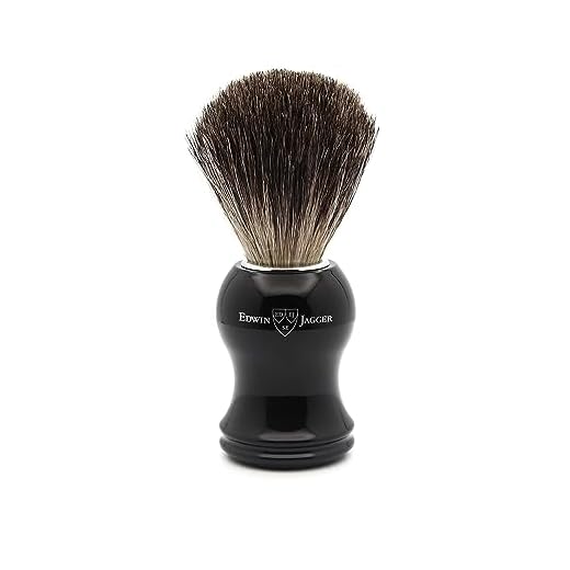 Edwin Jagger Pure Badger Dachshaar-Rasierpinsel - Ebenholzimitation, 1er Pack (1 x 1 Stück)