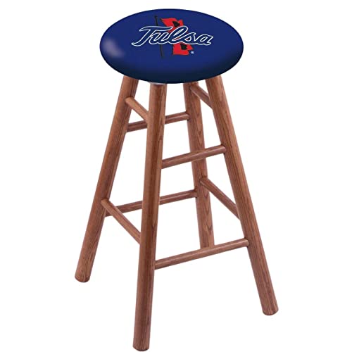 Holland Bar Stool Co. Oak Extra Tall Bar Stool in Medium Finish with Tulsa Seat by The