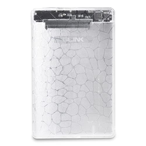 Image of GLink GHD009-2.5 inch USB 2.0 Premium External HDD Enclosure Case Cover for SATA SSD HDD | High Speed Upto 480 MBPS | Tool Free Installation | Translucent