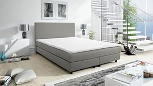 Kuechen-Preisbombe Glenn Boxspringbett 140x200 Hellgrau
