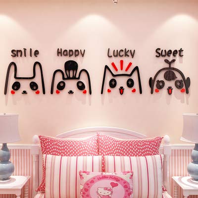 Camera da letto layout ins Wind Girl Heart Decorazioni per la camera dei bambini da parete comodino adesivi da parete ragazze