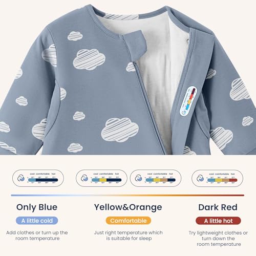Image of Unisex Sleeping Bag for Babies and Toddlers 1.0 Tog Sleep Sack 18-36 Months, Newborn Sleep Sack, Wearable Blanket Baby, One Piece Long Sleeves, Gifts for Baby