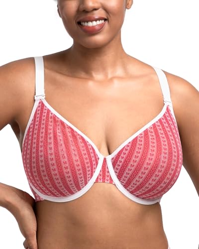 Image of HSIA Minimizer Bras for Women Enchante Full Coverage Underwire Bras Plus Size Lifting Floral Lace Bra for Heavy Breast