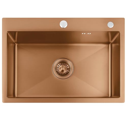 Hundir Rea Liam Brush Copper 58X45X18,5Cm + Grifo De Cocina Liam Brush Copper