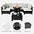 Ophelian 8 Pieces Outdoor Sectional Furniture, Rattan Wicker Patio Sofa Couch with 28in Gas Fire Pit Table,Conversation Sets for Backyard,Garden, Deck, (Coffee/Beige)