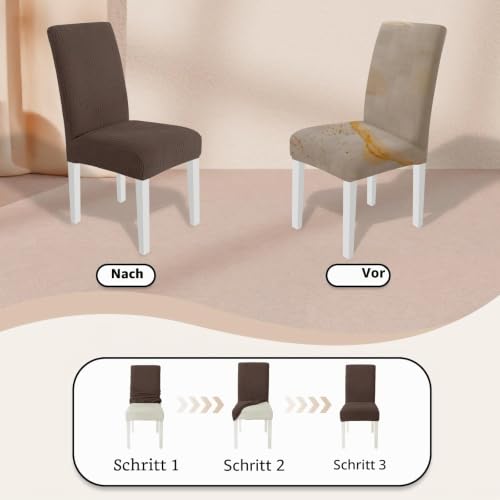 Ystyle Stretch Stuhlhussen 4er Set, Stuhlbezug Elastisch Abnehmbarer Waschbarer, Stuhlbezüge Chair Cover Langlebig Universal… – Ansicht 6