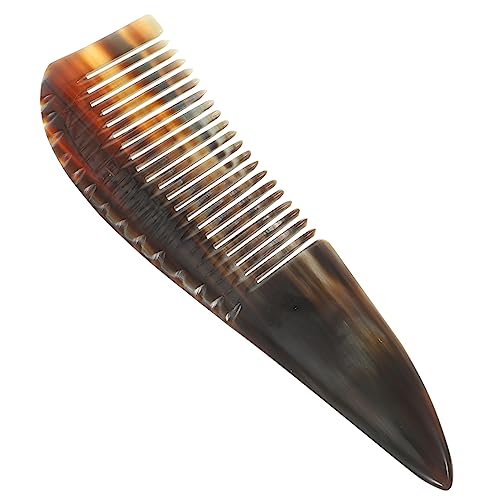 KAILIKETIY 1個 ヤクホーンコーム 男性用ヘアブラシ 剛毛 しっぽ からかい 頭皮 櫛 育毛 コーム もつれを解く人 くしホーン 帯電防止コーム パン 理髪コーム 真空 Yellow