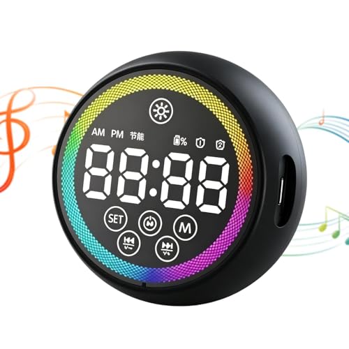Reloj despertador digital con pantalla LED portátil, sonido fuerte, reloj despertador doble multifuncional, para oficina, cocina, baño, hogar, hotel, viajes, dormitorio, niños, adolescentes, adultos y