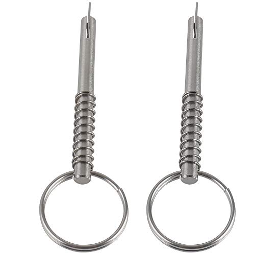 2 Pack Quick Release Pin W/Drop Cam & Spring, Diameter 1/4"(6.3Mm), Total Length 3"(76Mm), Effective Length 2.4"(61Mm), Full 316 Stainless Steel, Bimini Top Pin, Marine Hardware #TOP4