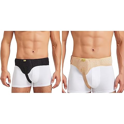 TENB Hernia Belts for Men Groin Hernia Support for Men and Women Medical Hernia Guard Inguinal Truss for Single Sports Hernia Adjustable Waist Strap with Removable Compression Pads Cover