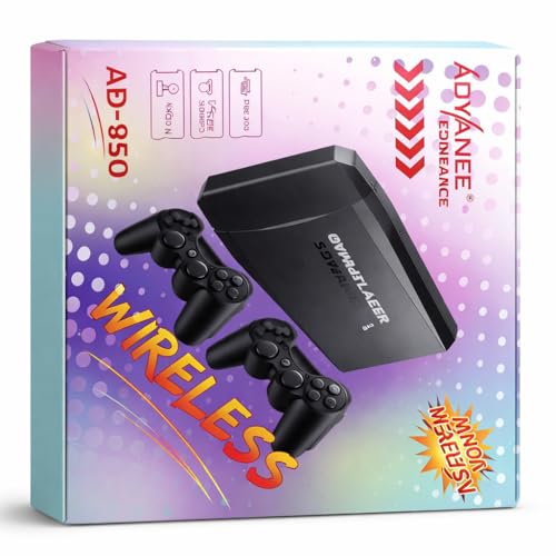 Image of AD-850 Wireless Gaming Console with Dual Controllers | Plug & Play TV Game System | AV Output, Built-in Games | 2 Player Retro Gaming Console for Home Entertainment