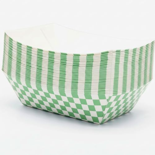 Yaure Joy 30 Pcs No Folding Required 2lb Gingham Party Supplies Disposable Paper Food Trays for Shower Wedding Tea Party Supplies Nacho Snack (One)