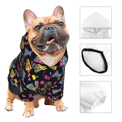 Suéter con capucha para perro estilo retro 80s/90s miniatura 3