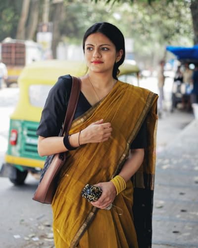 Image of Women's Banarasi Style Pure Kanjivaram Silk Jacquard Kanchipuram Pattu Saree With Un-Stiched Blouse (Yellow)